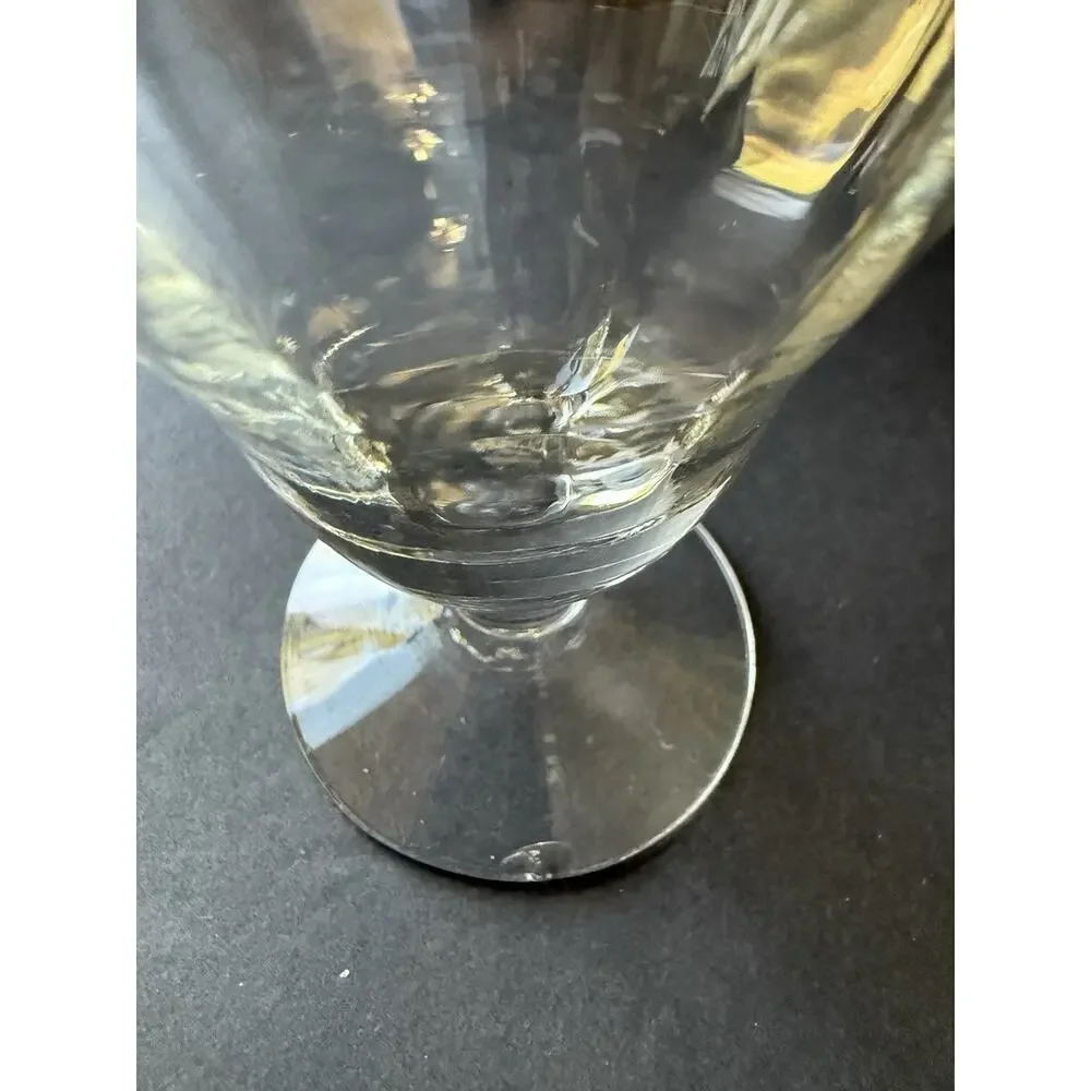 Vintage Juice Dessert Goblet Glasses Set (4) Footed Clear Glass Ice Tea Retro